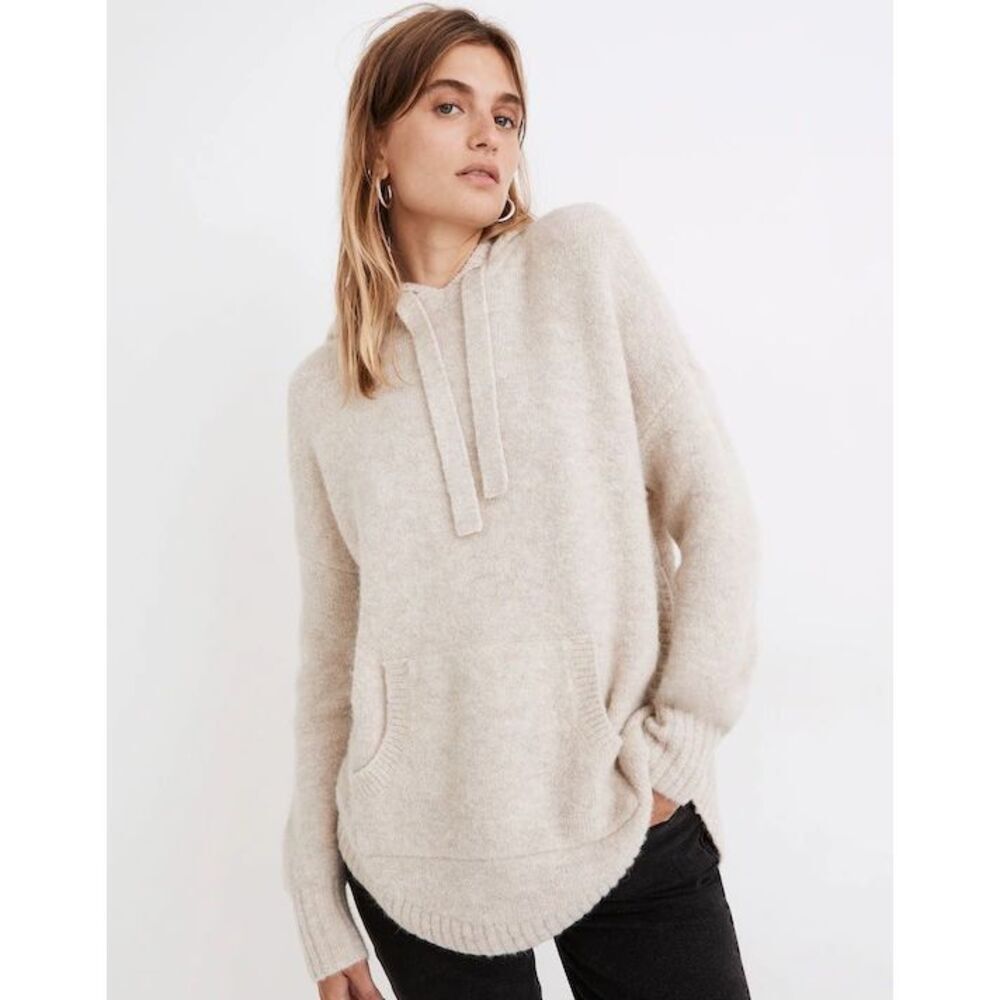 Madewell Wilmington Hoodie Sweater in Heather‎ Parchment Size Small